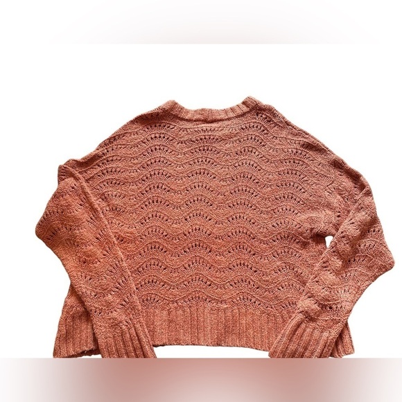 American Eagle mauve knit sweater‎ Large pointelle - Picture 3 of 7